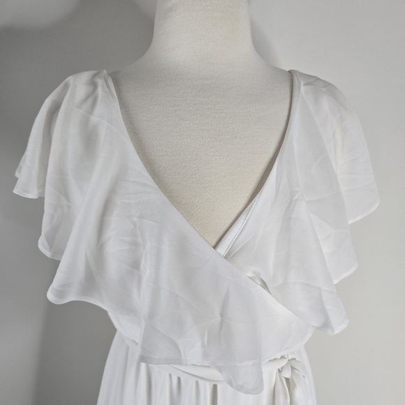 Baltic Born Katya Ruffle Maxi Dress White Size M Bridal Garden Party Flowy - Picture 6 of 15